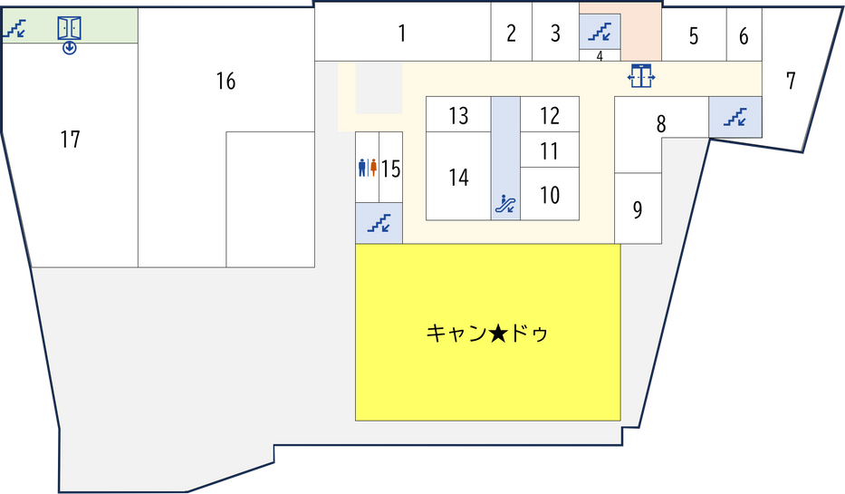 阪急夙川駅より徒歩１分の夙川グリーンタウンフロアマップ3F